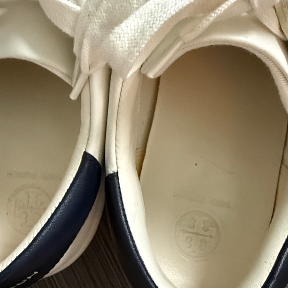 Tory Burch White and Blue Sneakers size 8.5